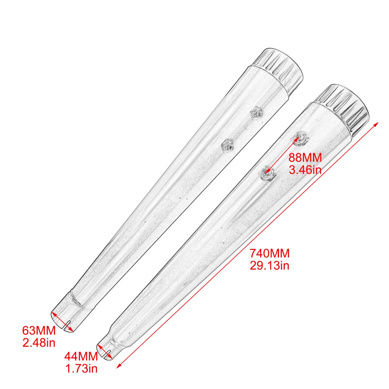 Amazon | HDBUBALUS ハーレー用 メガホン スリップオン マフラー 排気